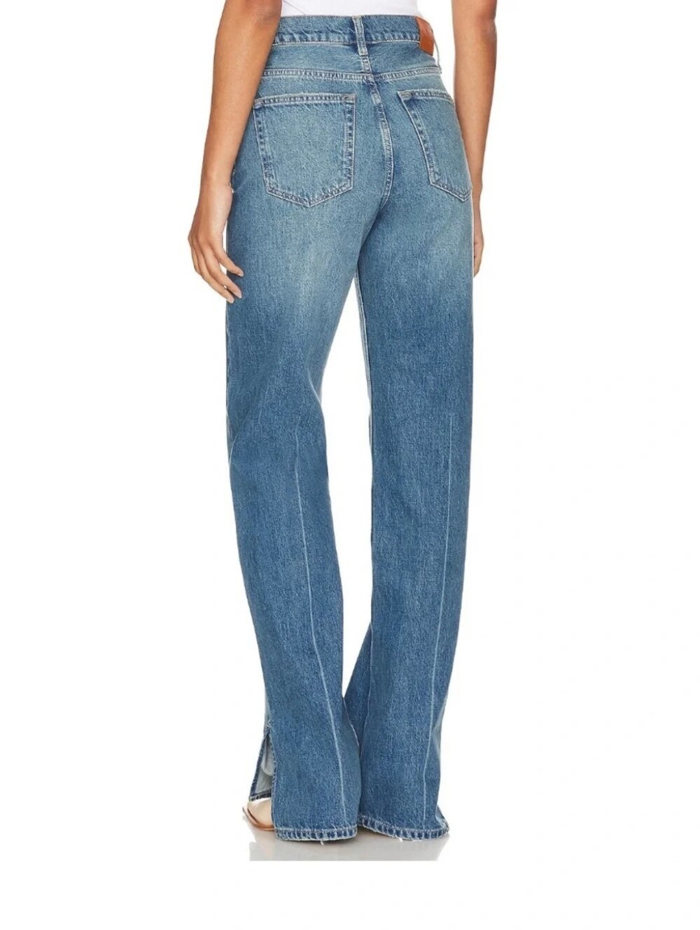 Anine Bing Roy Rigid Cotton Split Hem Jeans in Nordic Blue Size 29 - Picture 4 of 14